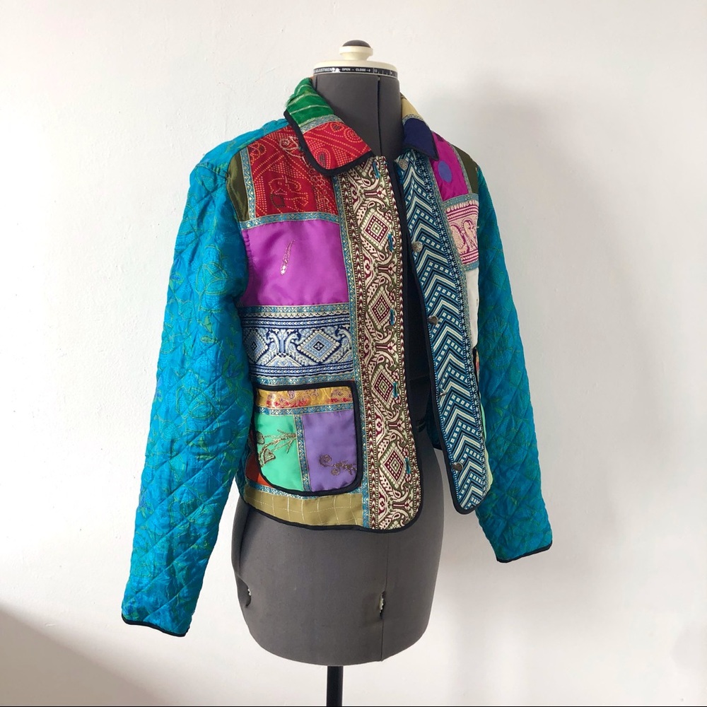 Vintage David Brooks Quilted Patchwork Jacket Sz … - image 4